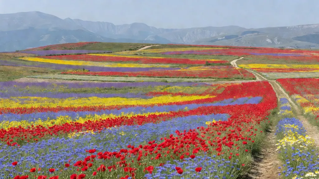 Zobacz Fioritura Di Castelluccio Di Norcia Raz W Życiu