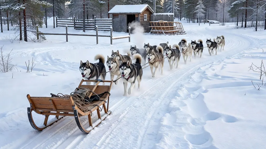 Zorza W Laponii Spróbuj Renifera I Jedź Saniami Z Husky